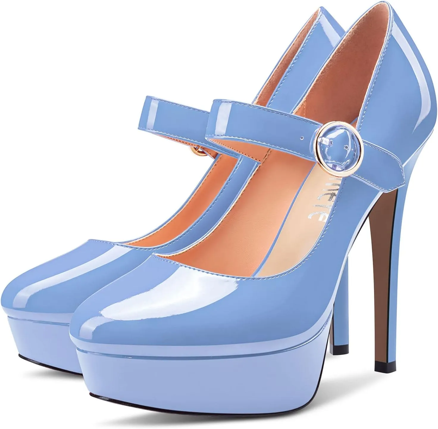 Castamere Women Stiletto High Platform Heel Round Toe Mary Jane Pumps Slip-on Classic Cute Dress 5.1 Inches Heels