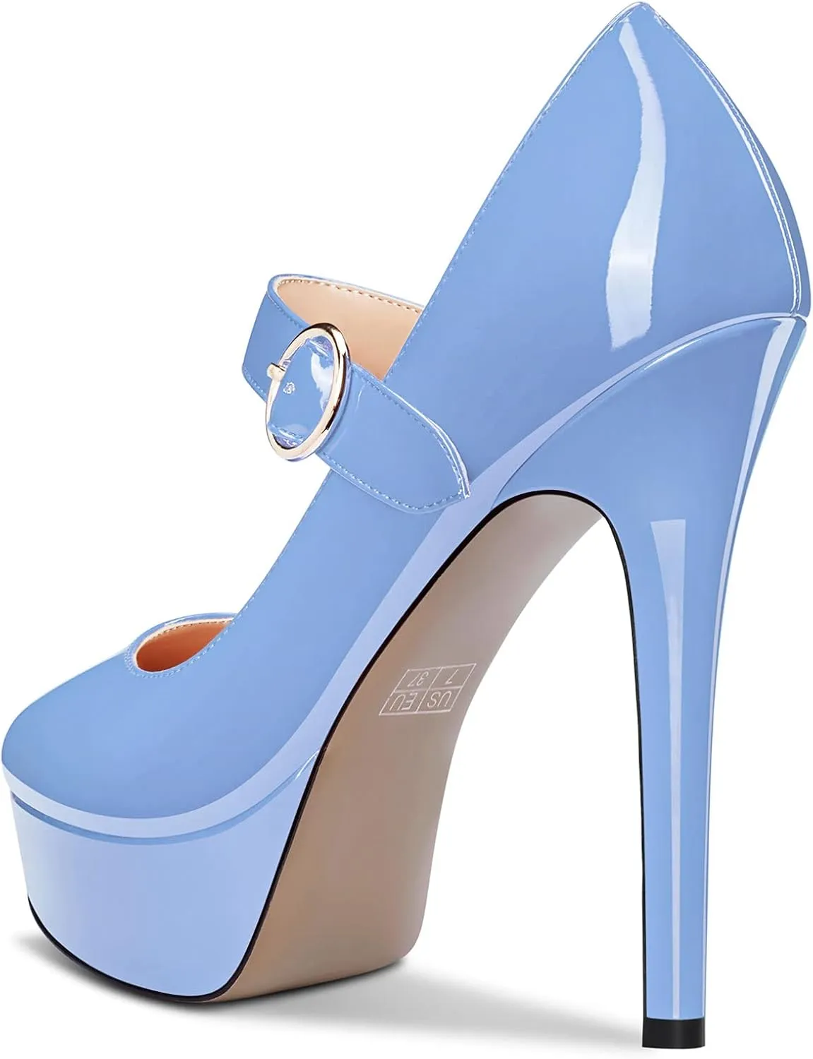 Castamere Women Stiletto High Platform Heel Round Toe Mary Jane Pumps Slip-on Classic Cute Dress 5.1 Inches Heels