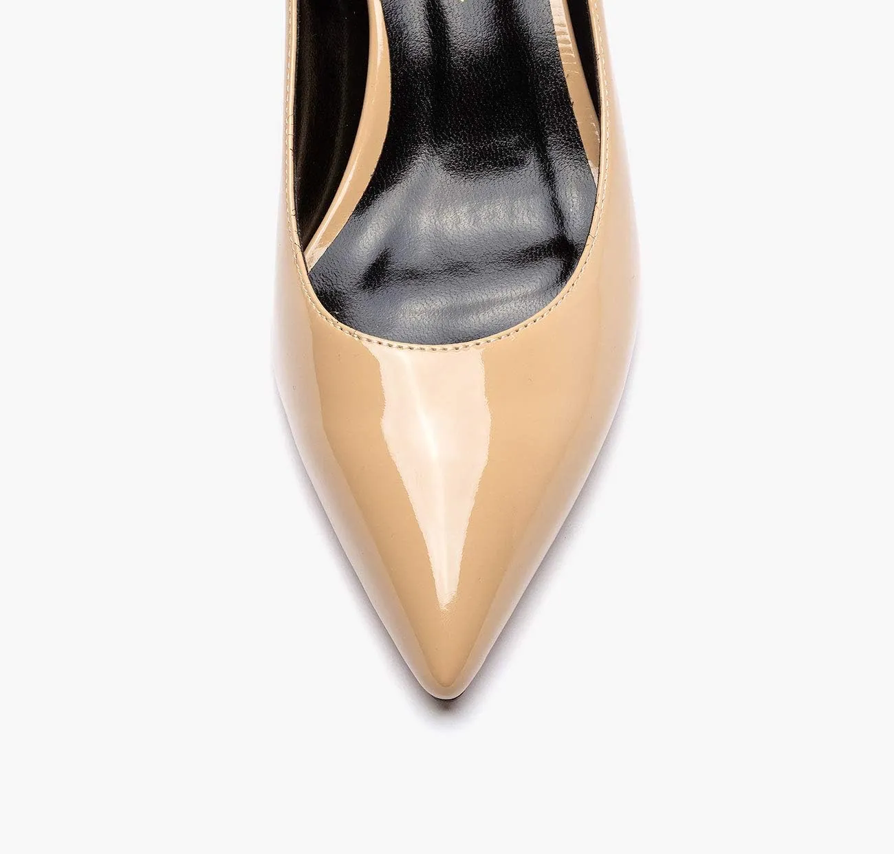 Castamere Womens Chunky Block Heels Pointed Toe Slip-on Mid-Heel Leather Lining Pumps 6CM