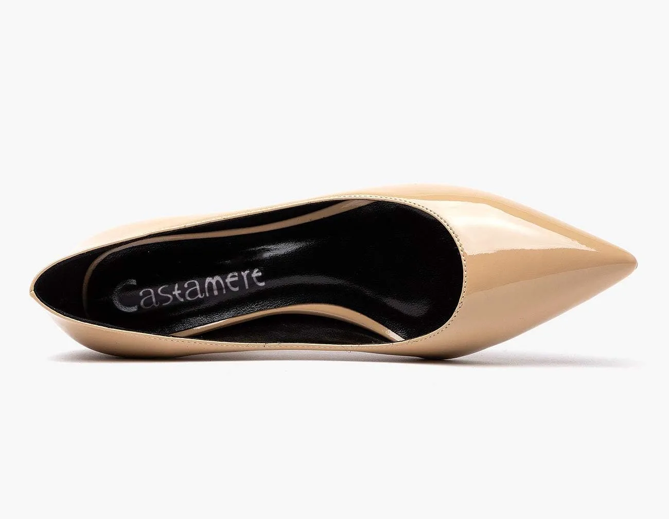 Castamere Womens Chunky Block Heels Pointed Toe Slip-on Mid-Heel Leather Lining Pumps 6CM