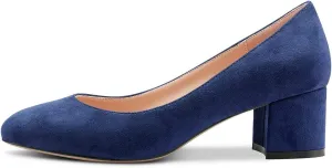 Castamere Womens Chunky Block Heels Round-Toe Slip-on Mid-Heel Basic Pumps 5CM Heels