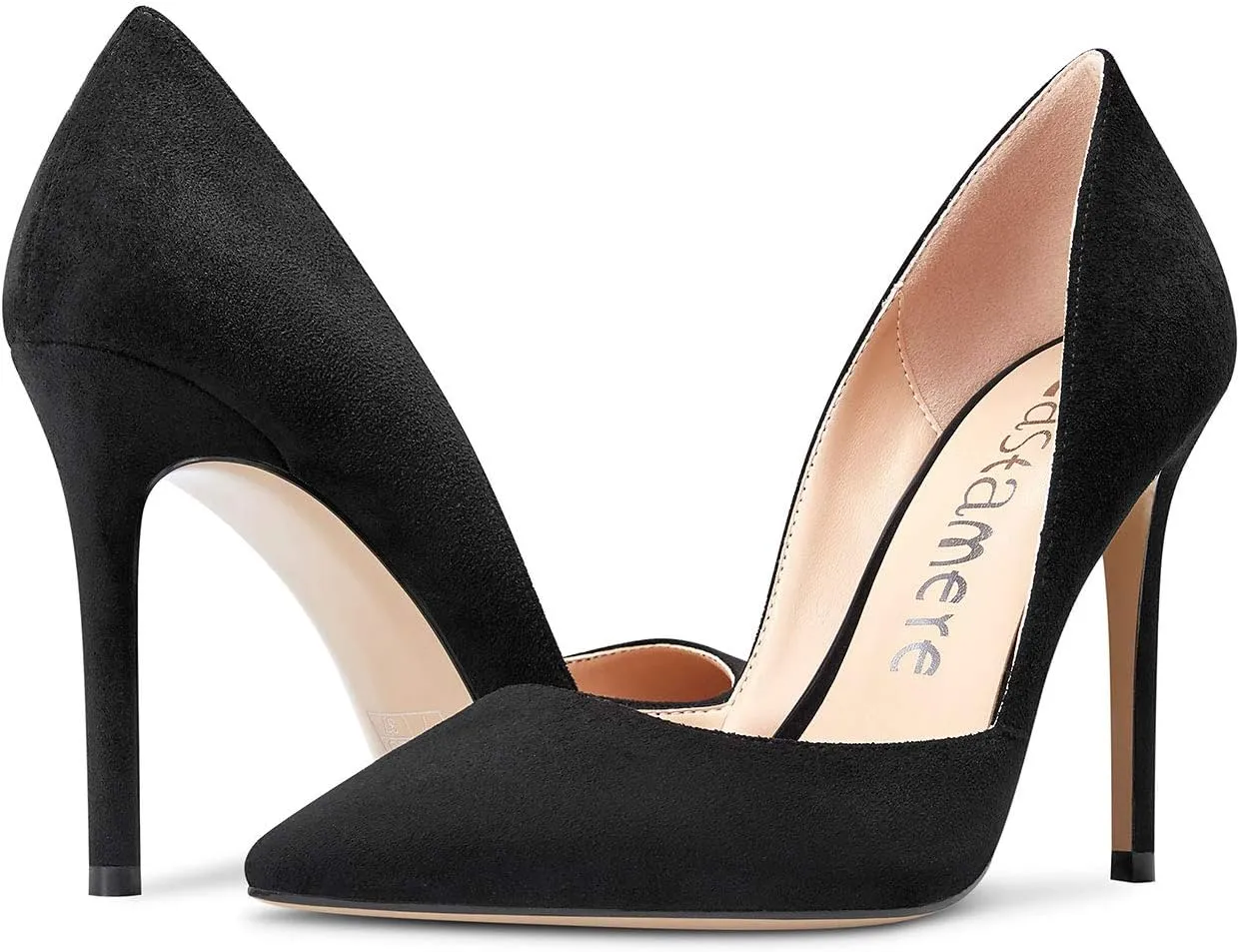 Castamere Womens D'Orsay Slip On High Heels Pumps Elegant Pointy Toe Stilettos 10CM Heel Shoes