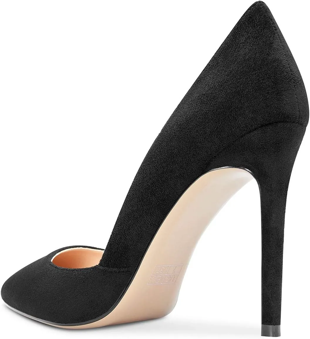 Castamere Womens D'Orsay Slip On High Heels Pumps Elegant Pointy Toe Stilettos 10CM Heel Shoes