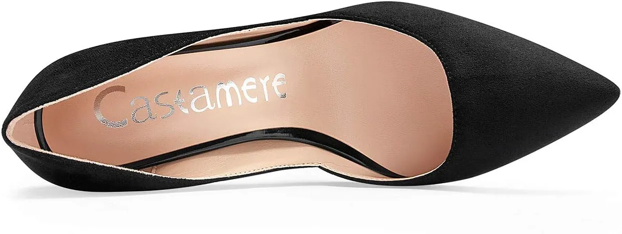 Castamere Womens D'Orsay Slip On High Heels Pumps Elegant Pointy Toe Stilettos 10CM Heel Shoes