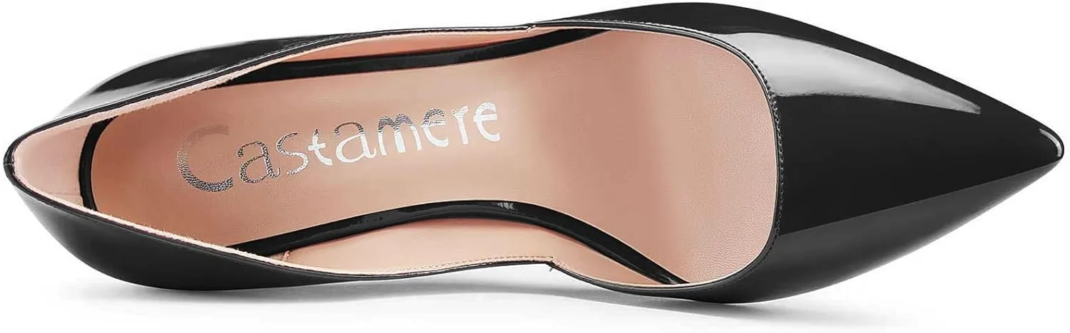 Castamere Womens D'Orsay Slip On High Heels Pumps Elegant Pointy Toe Stilettos 10CM Heel Shoes