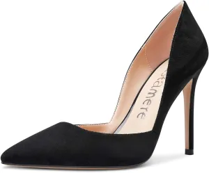 Castamere Womens D'Orsay Slip On High Heels Pumps Elegant Pointy Toe Stilettos 10CM Heel Shoes