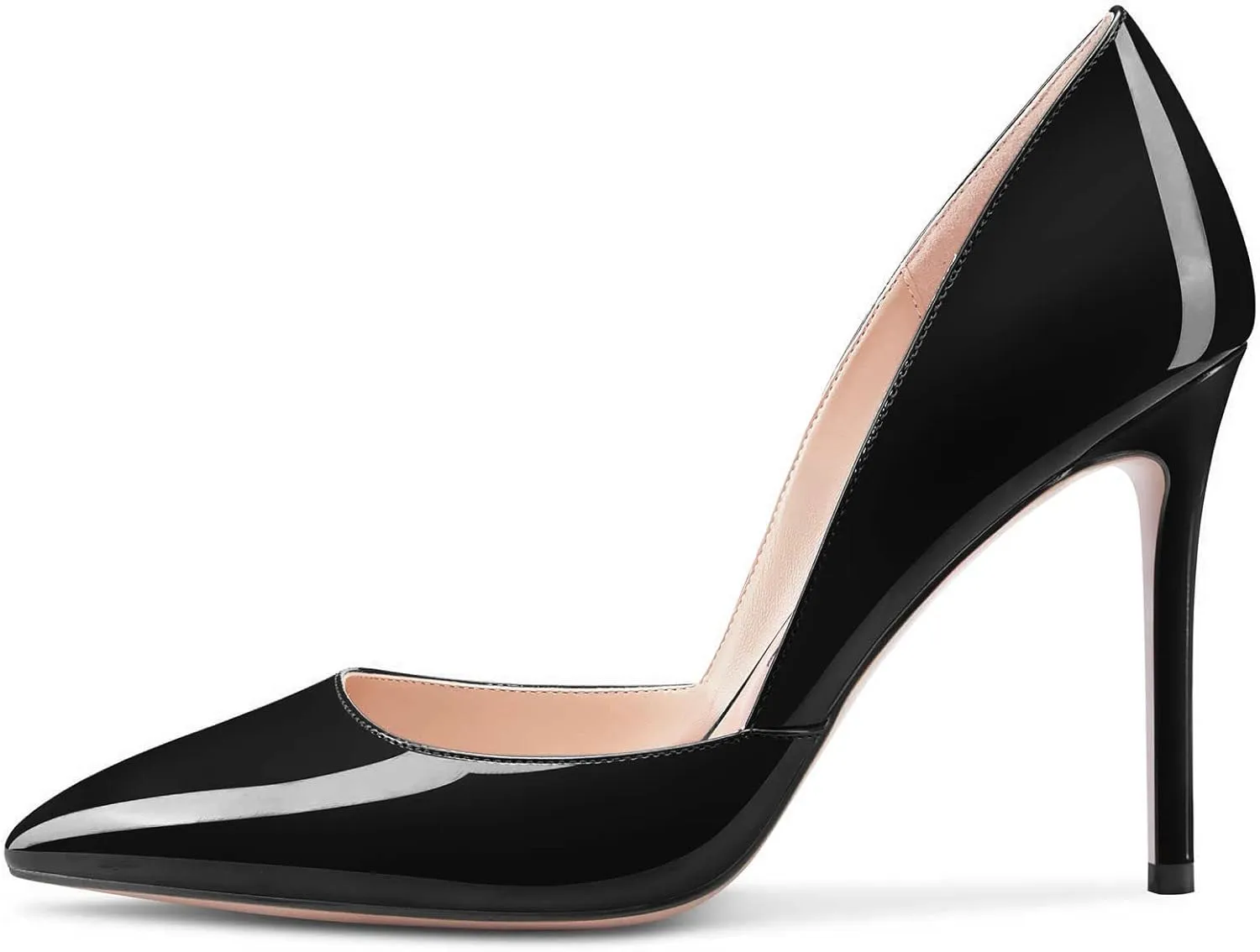 Castamere Womens D'Orsay Slip On High Heels Pumps Elegant Pointy Toe Stilettos 10CM Heel Shoes