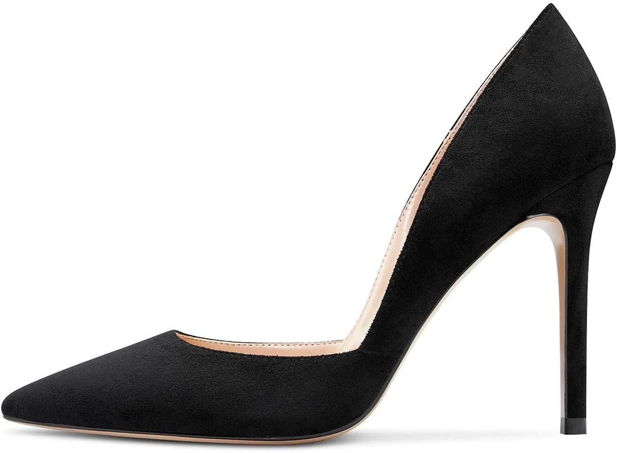 Castamere Womens D'Orsay Slip On High Heels Pumps Elegant Pointy Toe Stilettos 10CM Heel Shoes