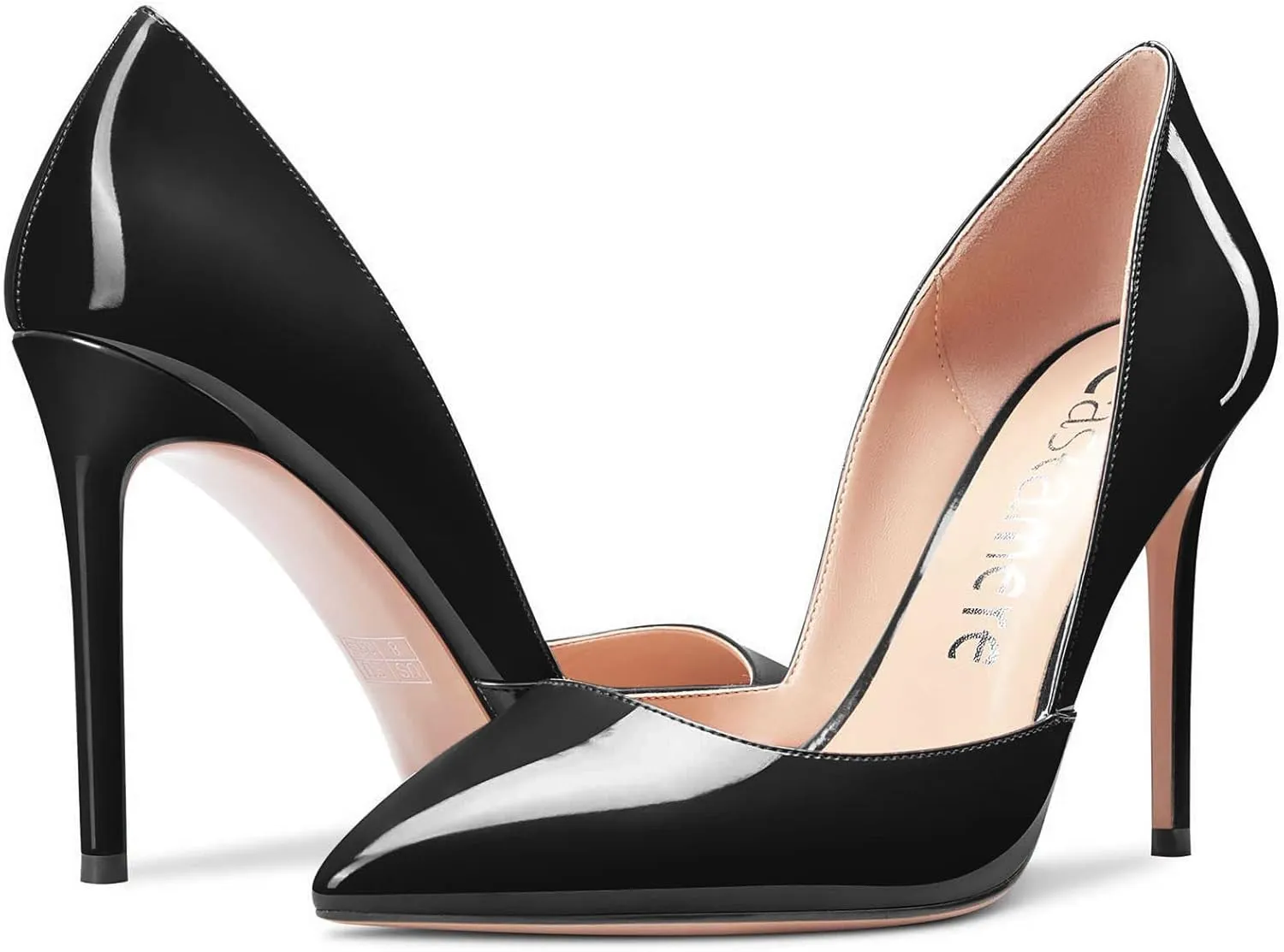 Castamere Womens D'Orsay Slip On High Heels Pumps Elegant Pointy Toe Stilettos 10CM Heel Shoes