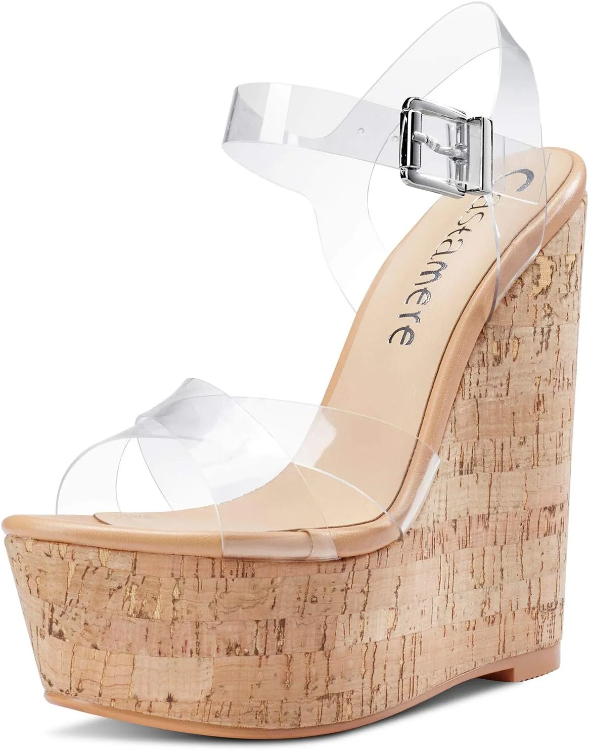 Castamere Womens High-Heel Platform Wedge Heel Sandals Slingback Sexy Ankle Strap Open Toe 16CM Heels