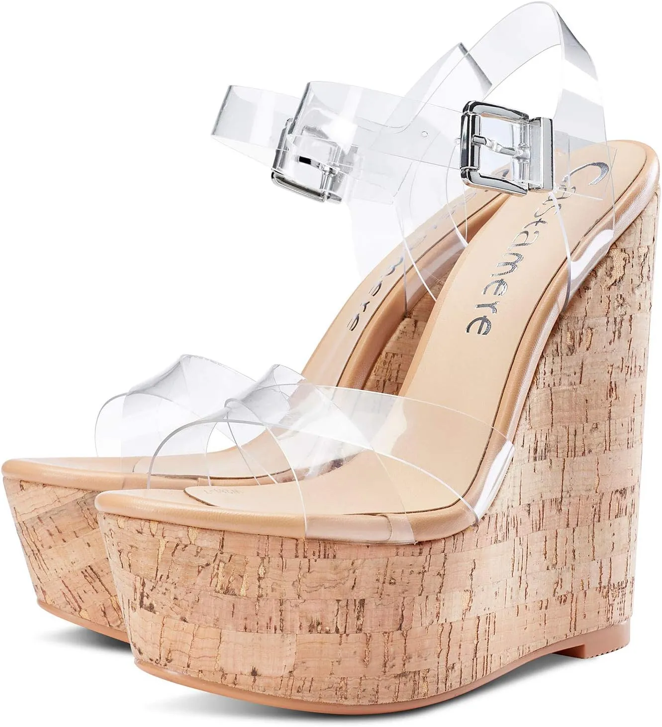 Castamere Womens High-Heel Platform Wedge Heel Sandals Slingback Sexy Ankle Strap Open Toe 16CM Heels