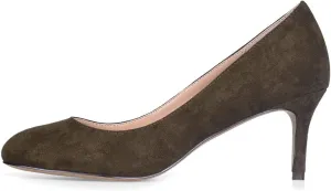 Castamere Womens Round Toe Pumps Stiletto Mid Heels Office Slip-on 6CM Heels