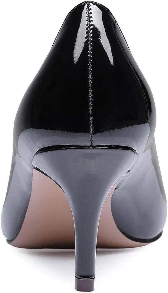 Castamere Womens Round Toe Pumps Stiletto Mid Heels Office Slip-on 6CM Heels