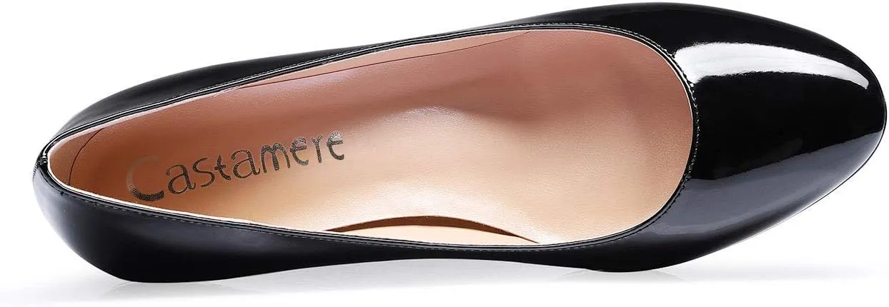 Castamere Womens Round Toe Pumps Stiletto Mid Heels Office Slip-on 6CM Heels