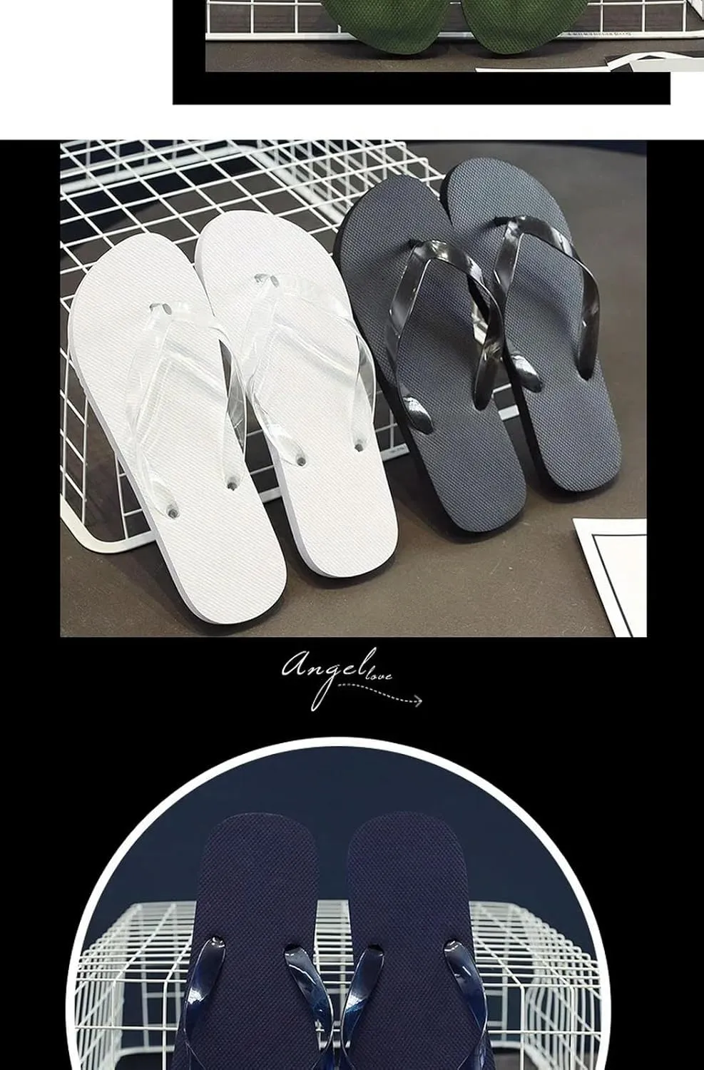 Casual Flip Flops Men'S Beach Shoes Solid Color Non-Slip Slipper Slippers Trendy Sandals Men