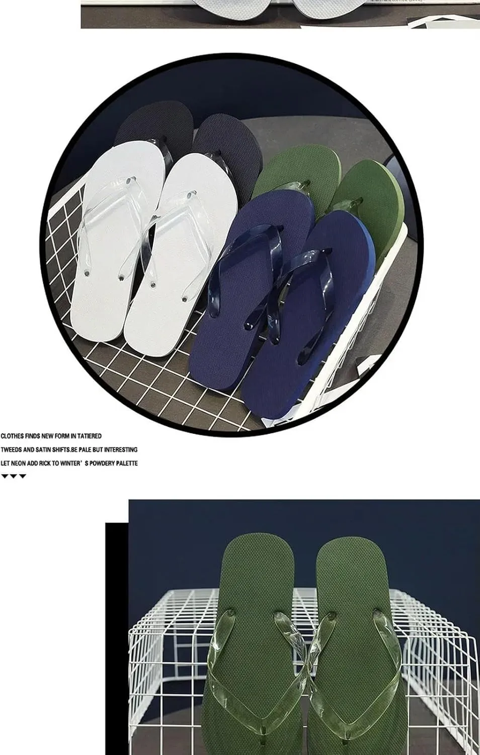 Casual Flip Flops Men'S Beach Shoes Solid Color Non-Slip Slipper Slippers Trendy Sandals Men