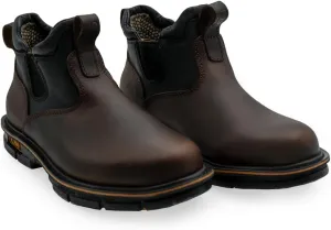 CEBU Botin Max Work Boot – Soft Toe Slip-On Chelsea for Men – Lightweight Leather Mid-Duty Footwear – Double Density Sole