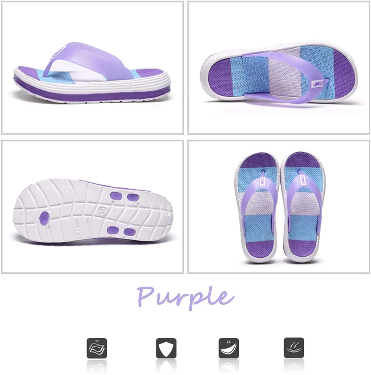 CERYTHRINA Women's Flip Flops Thong Sandals Quick Dry Beach Slippers Shower Slides Walking Shoes