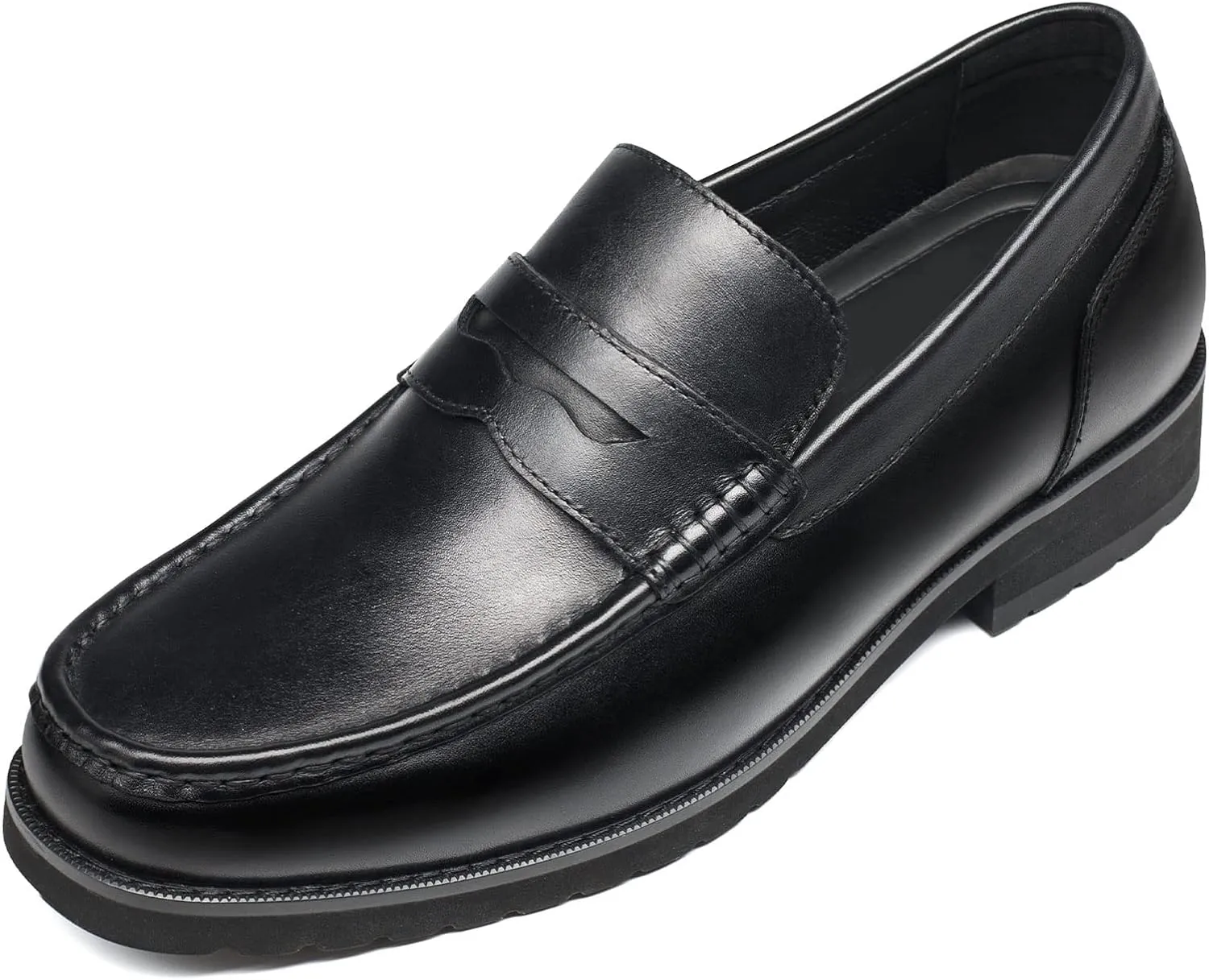 CHAMARIPA Elevator Shoes for Men - Height Increasing Shoes with Genuine Leather Lining Easy Slip on Designed Loafer 1.97/2.36/2.76 inch Taller