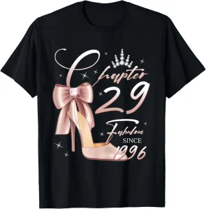 Chapter 29 Fabulous Birthday Queen Since 1996 Glam High Heel T-Shirt