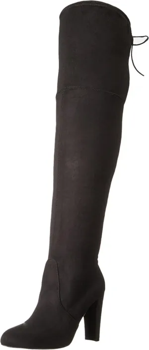 Charles David Sycamore Black Strech Microsuede Cushioned Footbed Pull On Boot
