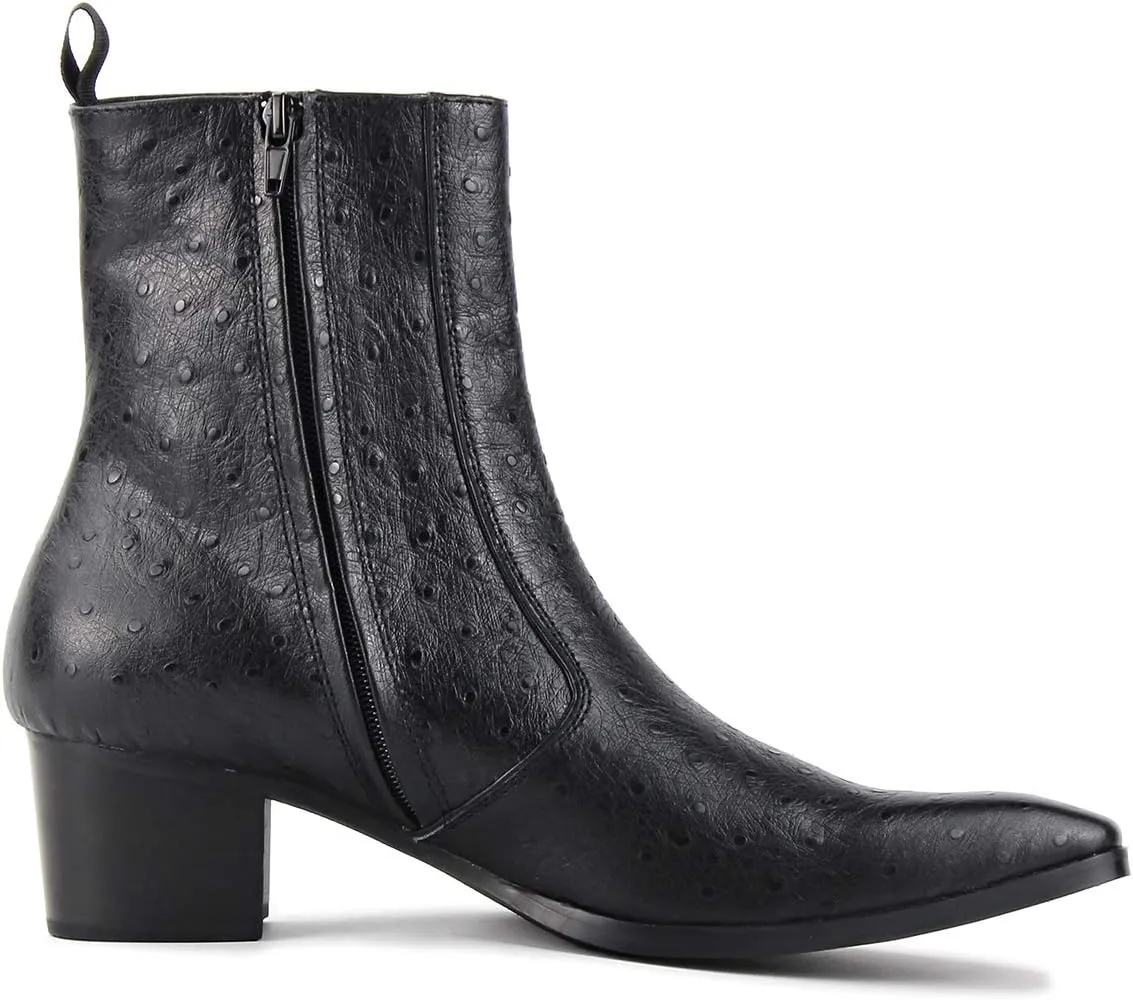 Chelsea Leather Boots for Men Dress Ankle Boot Motorcycle Casual Heel Shoes
