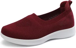 ChicWind Women's Mesh Walking Loafer Shoes Slip on Sock Sneakers Easy Nurse Flat Work Shoes