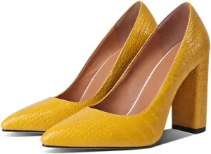 Chunky Heel Pumps for Women Pointed Closed Toe Slip On High Heel Formal Dressy Shoes Leather Suede Party Event Wedding Prom Office