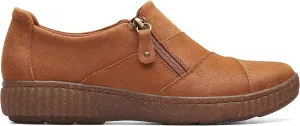 Clarks Women's Caroline Grace Loafer, Dark Tan Leather, 5.5