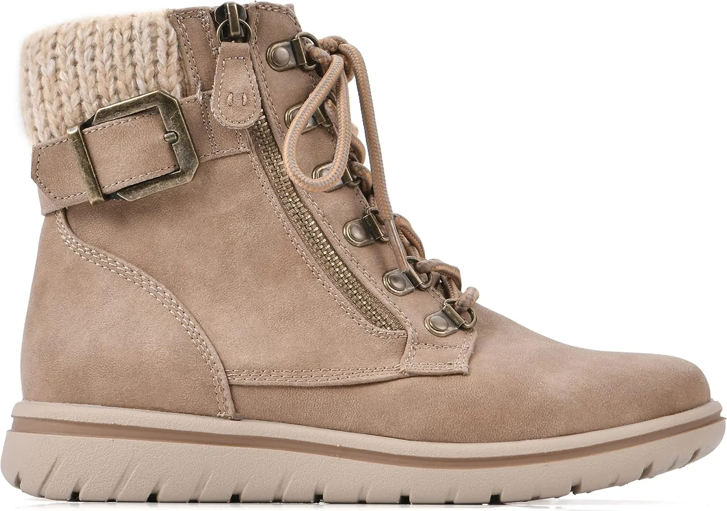 CLIFFS BY WHITE MOUNTAIN Women's Hearty Cushioned Lace-Up City Hiker Ankle Boot