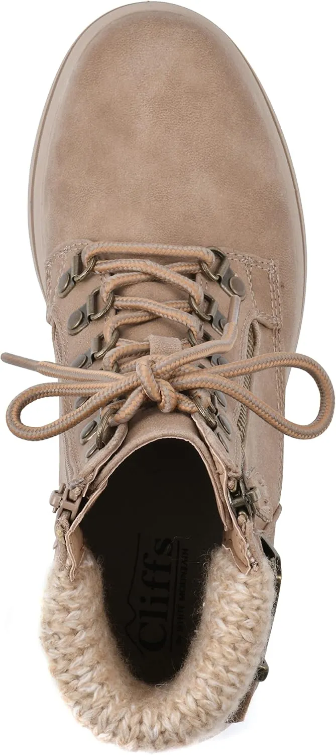 CLIFFS BY WHITE MOUNTAIN Women's Hearty Cushioned Lace-Up City Hiker Ankle Boot