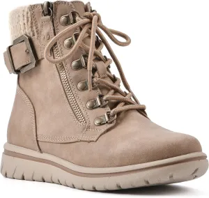 CLIFFS BY WHITE MOUNTAIN Women's Hearty Cushioned Lace-Up City Hiker Ankle Boot