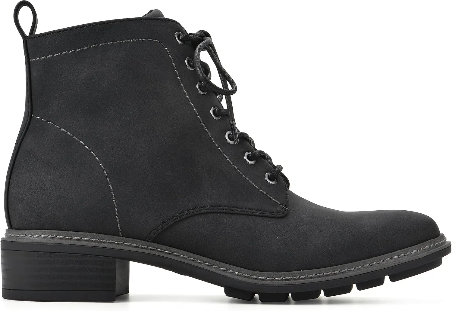 CLIFFS BY WHITE MOUNTAIN Women's Shoes Eligible Stacked Heel Lace-Up Ankle Bootie