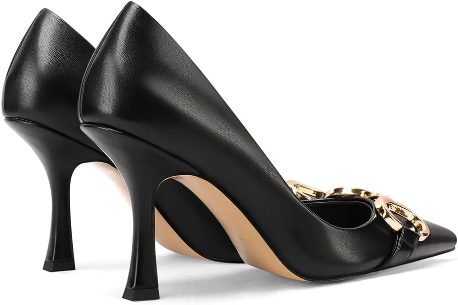 Closed Toe High Heels, Womens Pointed Toe Slip On Stiletto Pumps, Elegant Pointy Heels Dress Shoes Weeding Comfortable Pump Shoes