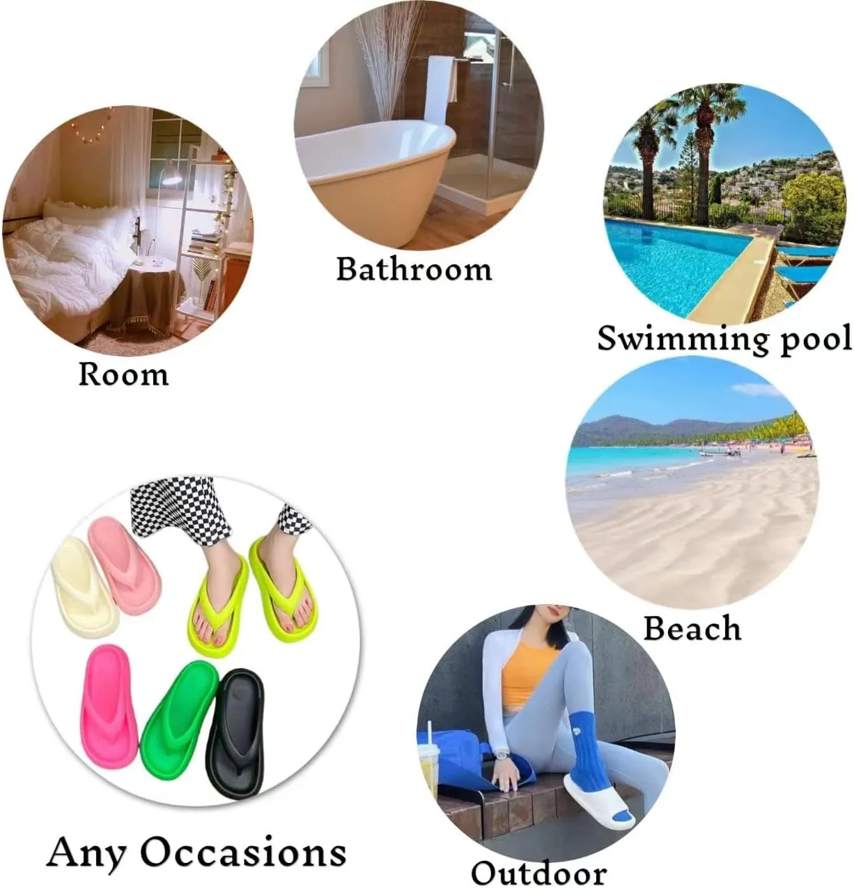 Cloud Comfy Flip Flops for Women Lightweight Thicken Sole Pillow Slippers Cute Cushioned Slippers Soft Foam Non-Slip Shower Bathroom Slides Sandals Cozy EVA Indoor and Outdoor