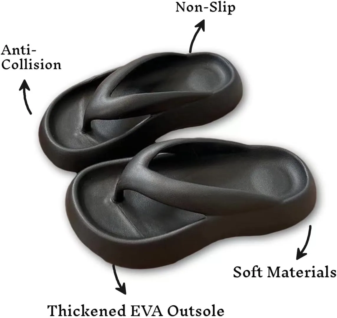 Cloud Comfy Flip Flops for Women Lightweight Thicken Sole Pillow Slippers Cute Cushioned Slippers Soft Foam Non-Slip Shower Bathroom Slides Sandals Cozy EVA Indoor and Outdoor