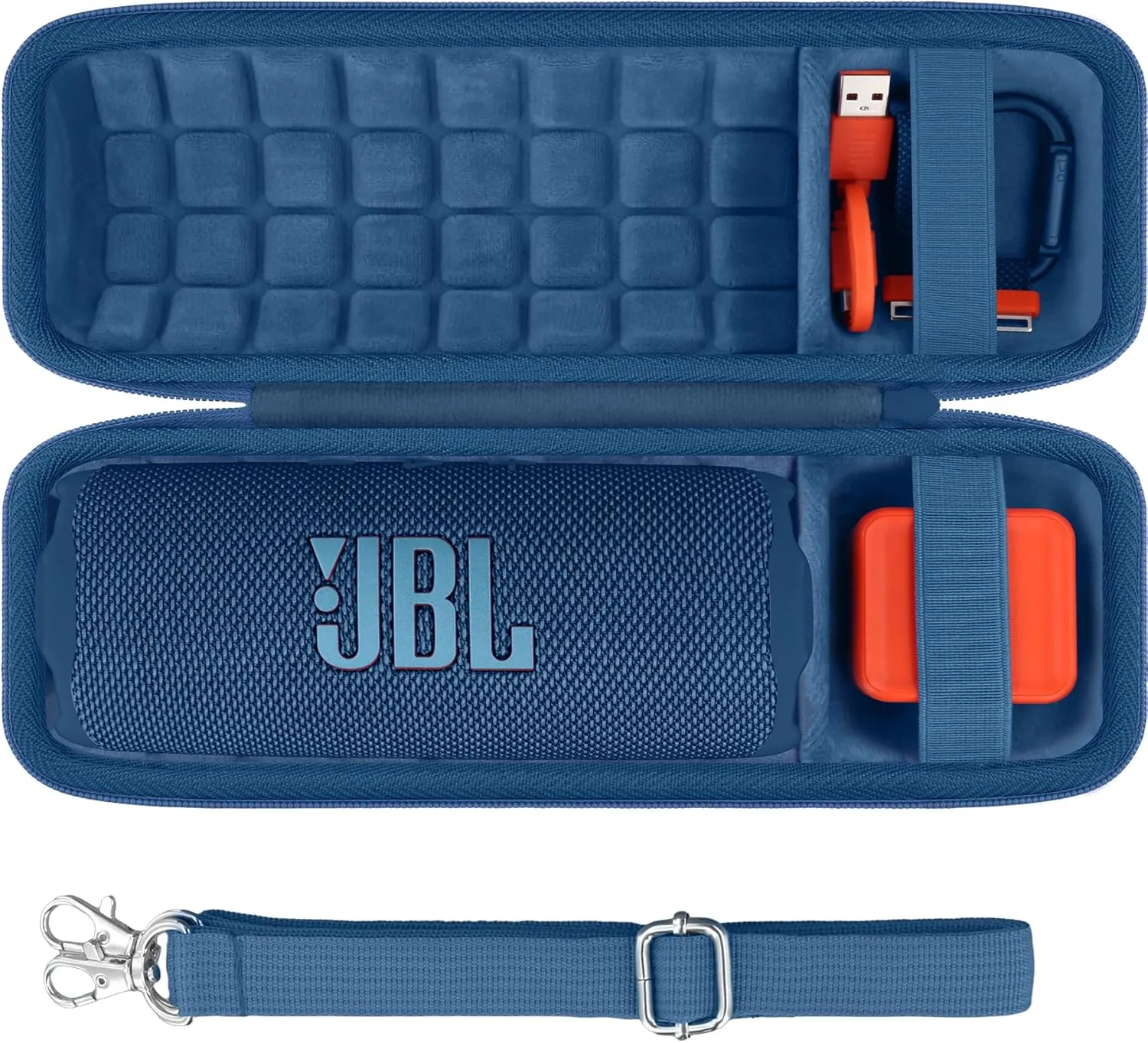 co2CREA Hard Travel Case Replacement for JBL Flip 7 Flip 6 FLIP 5 Waterproof Portable Bluetooth Speaker (Light Blue Case)