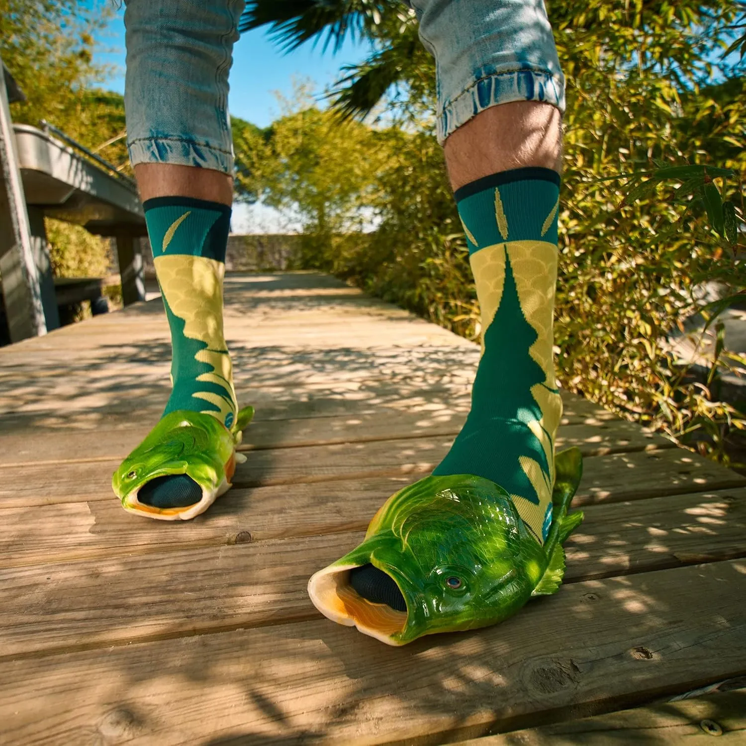 Coddies Fish Flip Flops | The Original Fish Slippers | Funny Gift, Unisex Sandals, Bass Slides, Pool, Beach & Shower Shoes | Men & Women