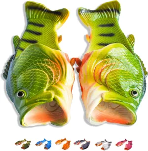 Coddies Fish Flip Flops | The Original Fish Slippers | Funny Gift, Unisex Sandals, Bass Slides, Pool, Beach & Shower Shoes | Men & Women