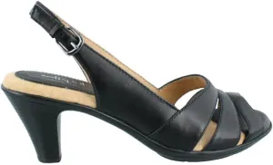 Comfortiva® Neima - Soft Spots Sandals for Women – Smooth Lining – Slingback Strap – Hand-Painted Sleek Heels Black Velvet Sheep Nappa 10 N (AA)