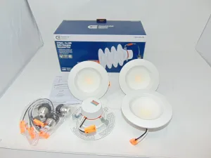 Commercial Electric (4-Pack) 4 in. Matte White Integrated LED Recessed Trim