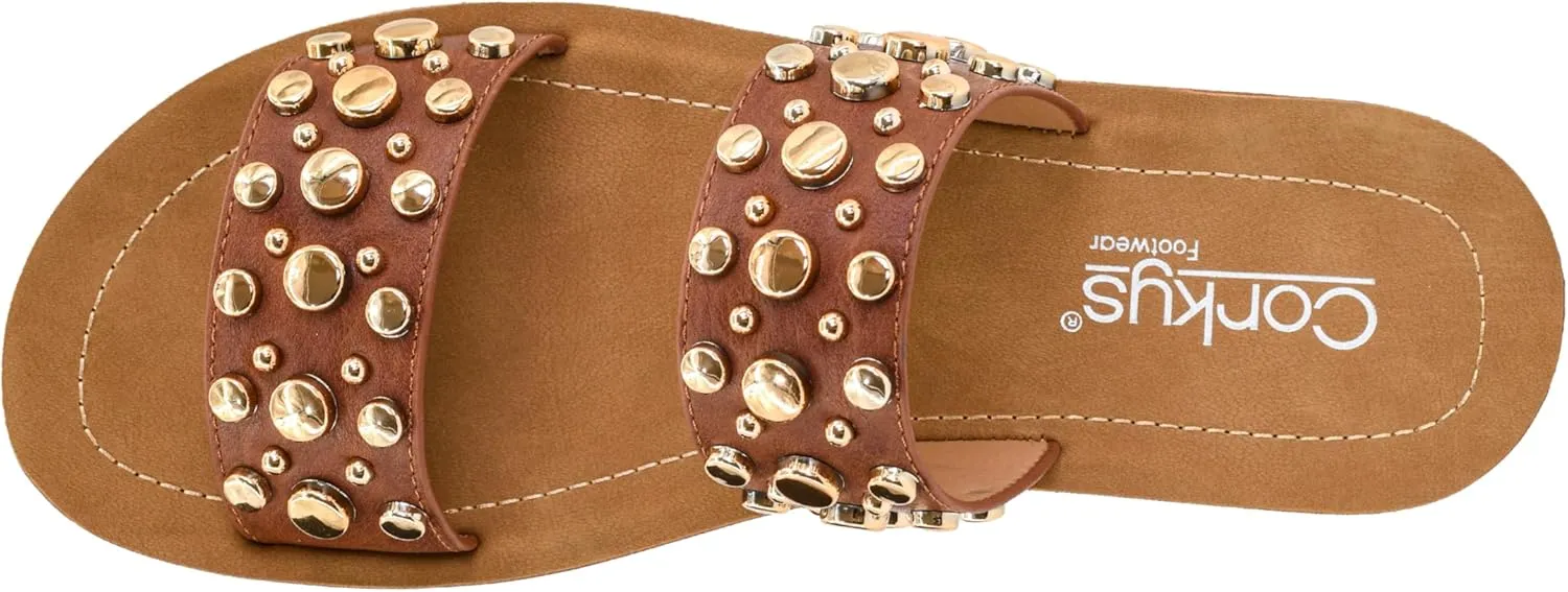 Corkys Footwear Women's Double Take Two Strap Sandal - Stylish, Comfortable, Versatile Summer Footwear, Perfect for Casual & Dressy Outfits, Lightweight