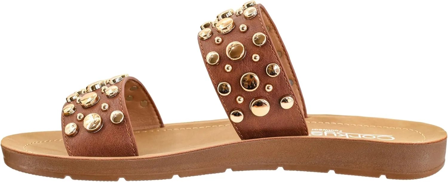 Corkys Footwear Women's Double Take Two Strap Sandal - Stylish, Comfortable, Versatile Summer Footwear, Perfect for Casual & Dressy Outfits, Lightweight