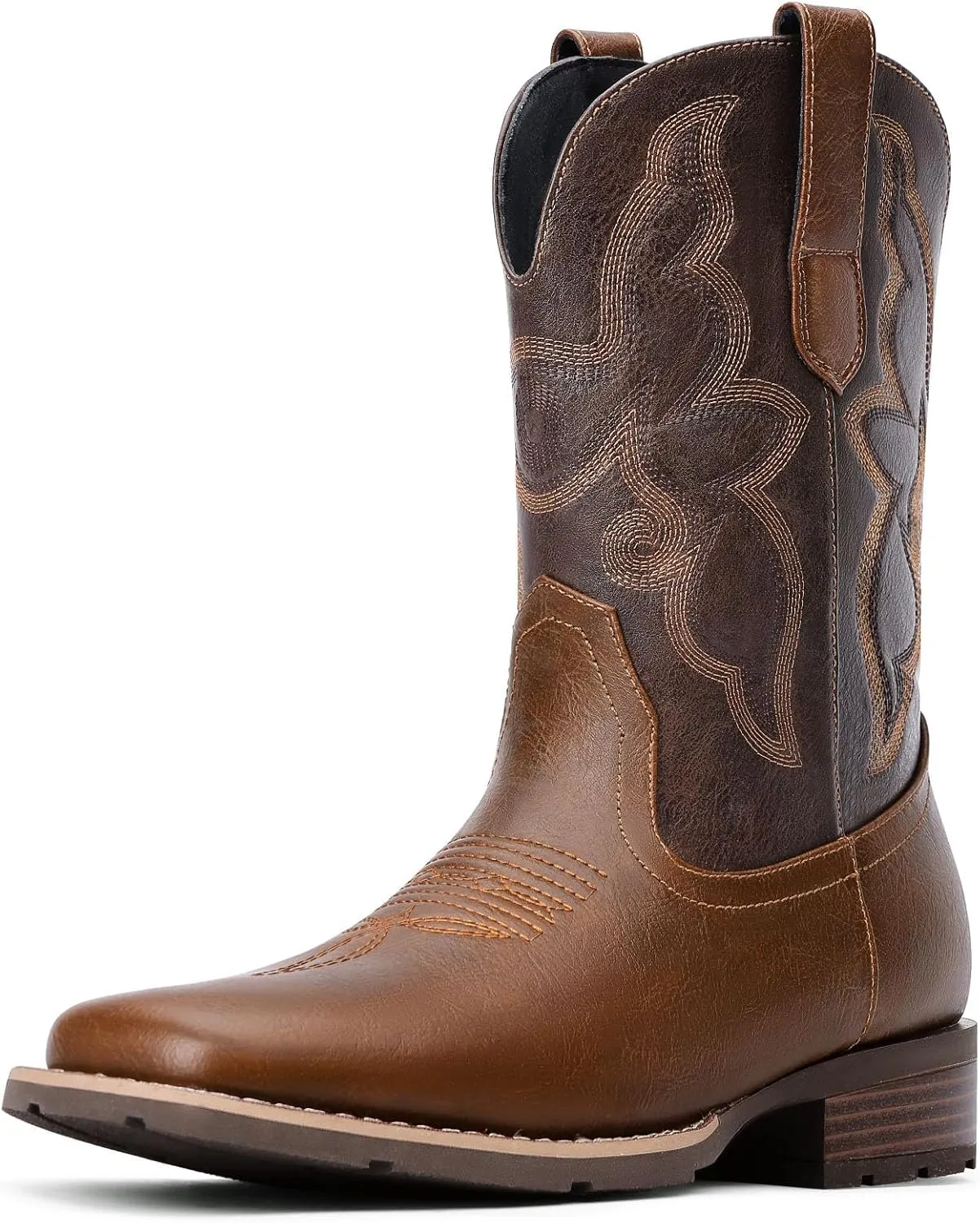 Cowboy Boots For Men - Western Boot Men's Cowboy Boots With Square Toe | Cowboy Western Boot | Pull-on Boots| Old West Style Embroidered