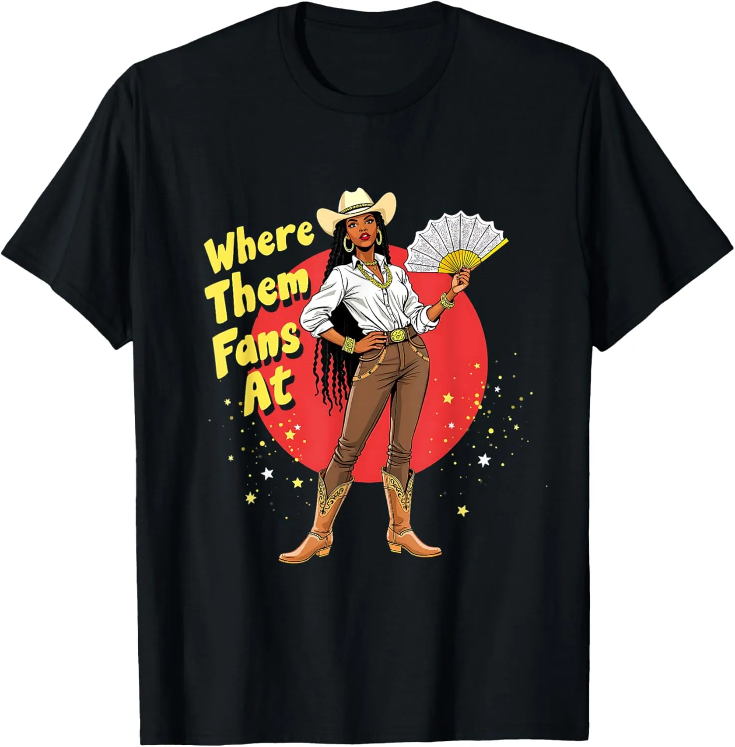 Cowgirls Country Where Them Fans At Melanin Life Women Girls T-Shirt