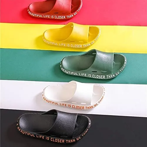 Crazy Lady Man’s House Indoor & Outdoor Slippers Anti-Slip Massage Shower Spa Bath Pool Gym Slides Flip Flop Open Toe Comfortable Soft Sandals Casual Shoes Light Weight EVA Platform