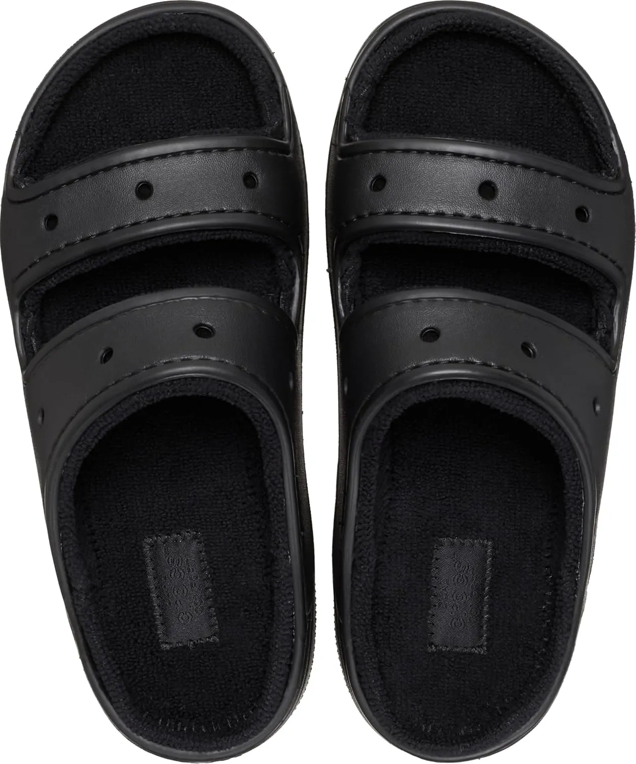 Crocs Unisex-Adult Classic Cozzzy Towel Sandals, Fuzzy Slippers and Slides