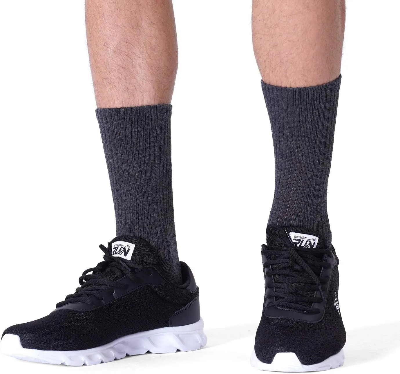 CS CELERSPORT 6 Pack Men's Cotton Athletic Crew Socks Full Cushioned Work Boot Socks