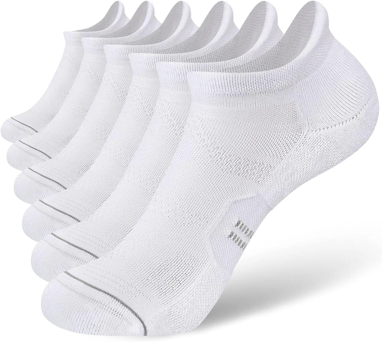 CS CELERSPORT 6 Pack Women's Ankle Running Socks Cushioned Low Cut Tab Athletic Socks