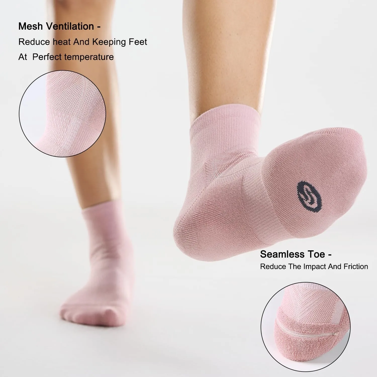 CS CELERSPORT 6 Pairs Women's Running Ankle Socks Athletic Sport Socks Cushioned